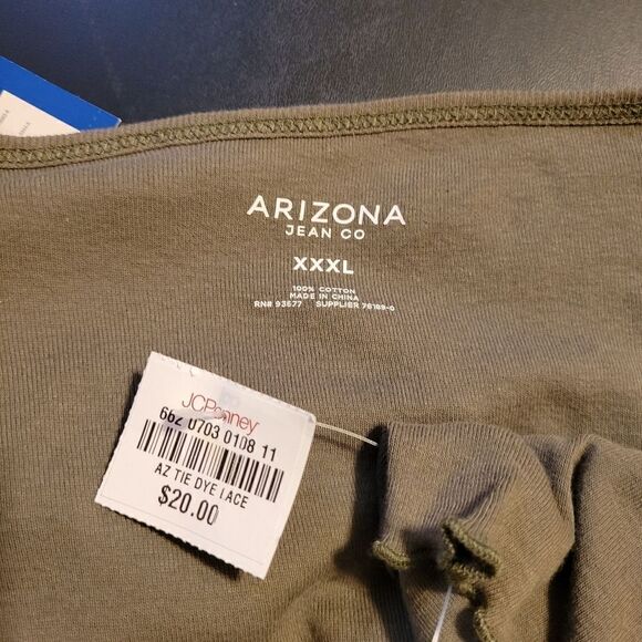 Arizona  set of (2) cropped XXXL tops gray tie dye/ olive green NWT - Picture 7 of 9